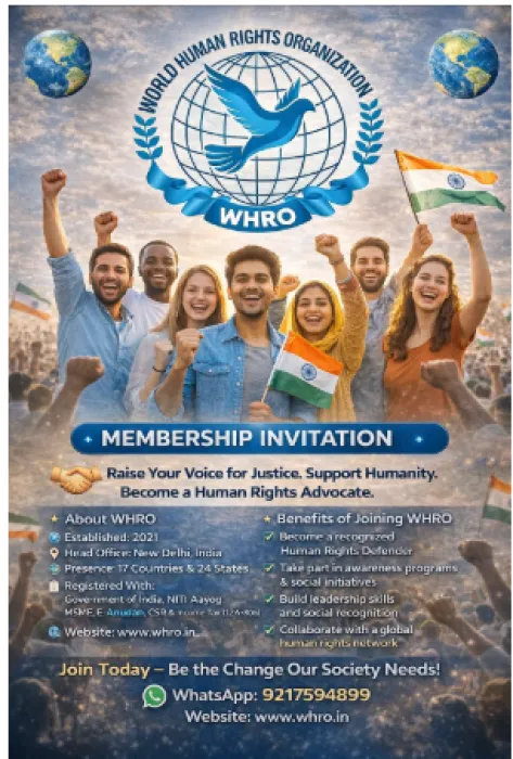 WORLD HUMAN RIGHTS ORGANIZATION (WHRO) – MEMBERSHIP INVITATION
